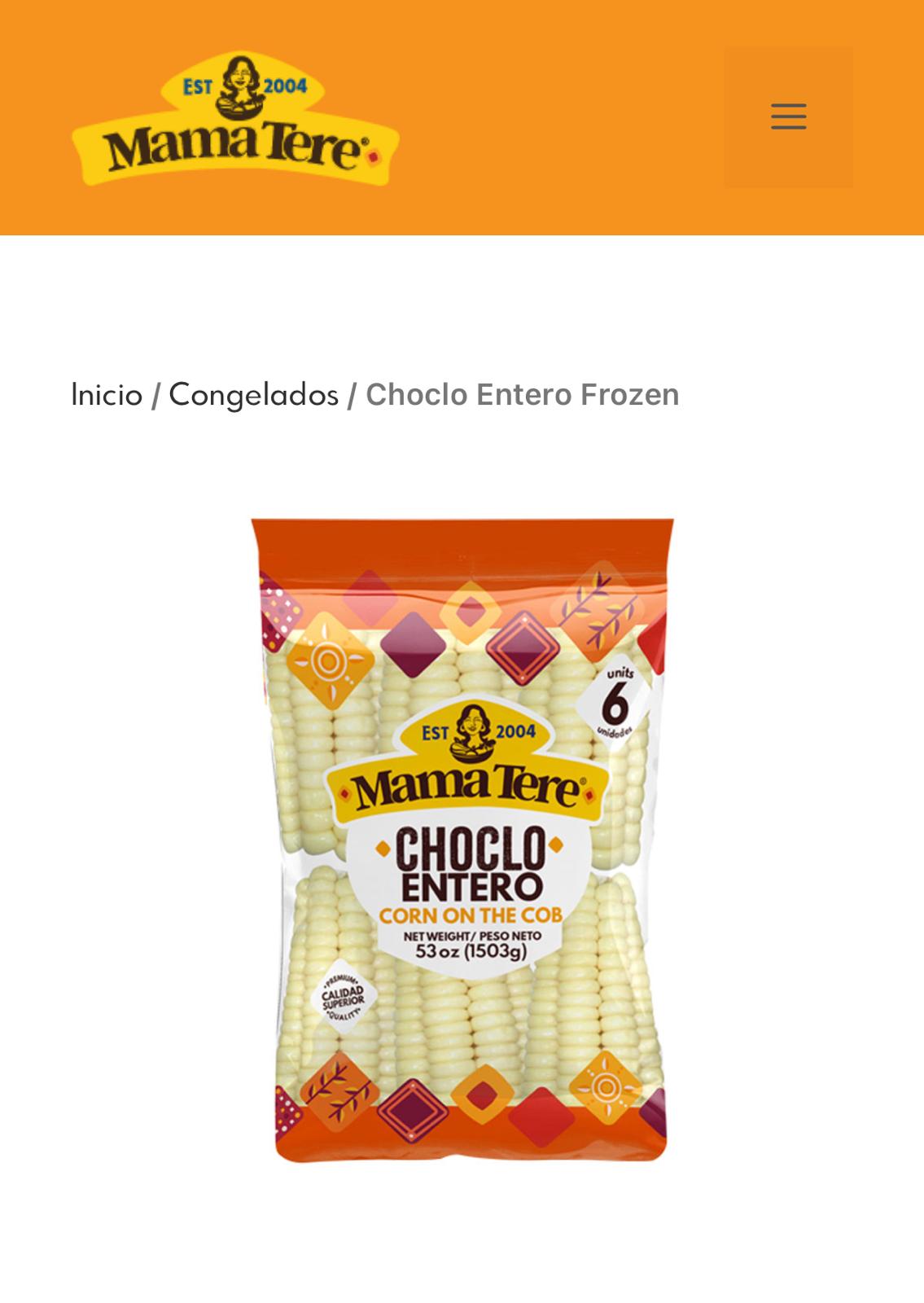 MAMI TERE  CHOCLO ENTERO X 6 UNIDADES 53 OZ